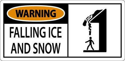 Ice and Snow Warning Sign Caution - Falling Ice And Snow Sign vector