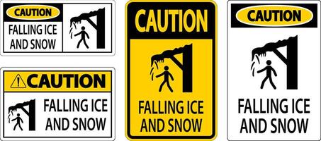 Ice and Snow Warning Sign Caution - Falling Ice And Snow Sign vector