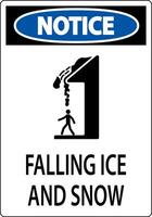 Ice and Snow Warning Sign Caution - Falling Ice And Snow Sign vector