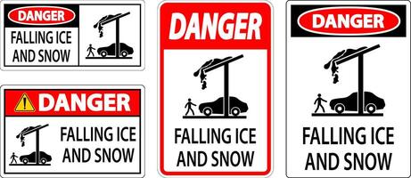 Ice and Snow Danger Sign Caution - Falling Ice And Snow Sign vector