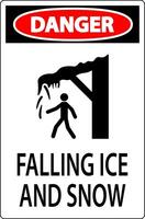 Ice and Snow Warning Sign Caution - Falling Ice And Snow Sign vector