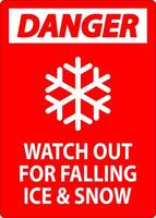 Danger Sign Watch Out For Falling Ice And Snow vector