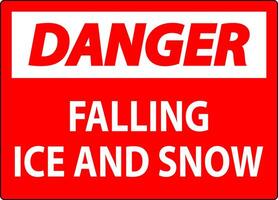 Danger Sign Falling Ice And Snow vector