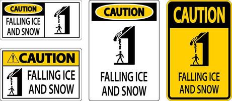 Ice and Snow Warning Sign Caution - Falling Ice And Snow Sign vector