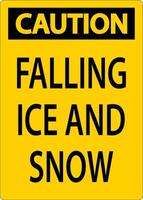 Caution Sign Falling Ice And Snow vector