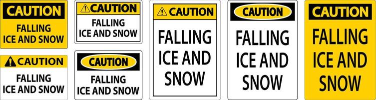 Caution Sign Falling Ice And Snow vector