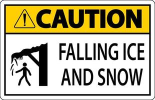 Ice and Snow Warning Sign Caution - Falling Ice And Snow Sign vector