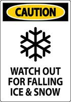 Caution Sign Watch Out For Falling Ice And Snow vector