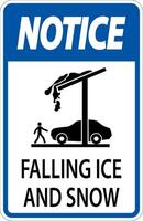 Ice and Snow Notice Sign Caution - Falling Ice And Snow Sign vector