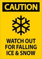 Caution Sign Watch Out For Falling Ice And Snow vector