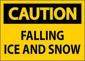 Caution Sign Falling Ice And Snow vector