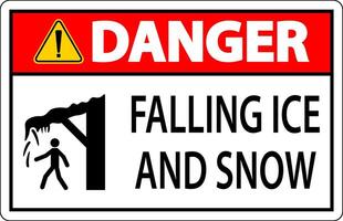 Ice and Snow Warning Sign Caution - Falling Ice And Snow Sign vector