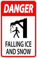 Ice and Snow Warning Sign Caution - Falling Ice And Snow Sign vector