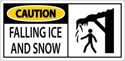 Ice and Snow Warning Sign Caution - Falling Ice And Snow Sign vector