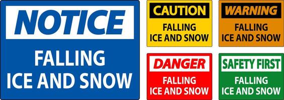 Caution Sign Falling Ice And Snow vector