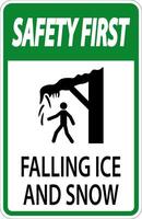 Ice and Snow Warning Sign Caution - Falling Ice And Snow Sign vector