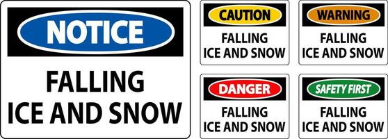 Caution Sign Falling Ice And Snow vector