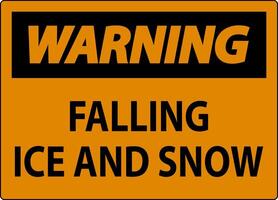 Warning Sign Falling Ice And Snow vector