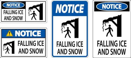 Ice and Snow Warning Sign Caution - Falling Ice And Snow Sign vector