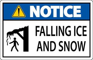 Ice and Snow Warning Sign Caution - Falling Ice And Snow Sign vector