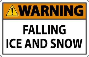 Warning Sign Falling Ice And Snow vector