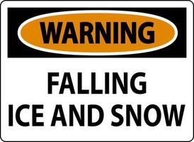 Warning Sign Falling Ice And Snow vector