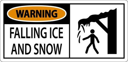 Ice and Snow Warning Sign Caution - Falling Ice And Snow Sign vector