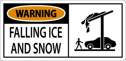 Ice and Snow Warning Sign Caution - Falling Ice And Snow Sign vector