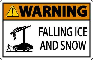 hielo y nieve advertencia firmar precaución - que cae hielo y nieve firmar vector