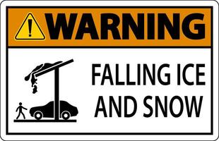 Ice and Snow Warning Sign Caution - Falling Ice And Snow Sign vector