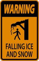 Ice and Snow Warning Sign Caution - Falling Ice And Snow Sign vector