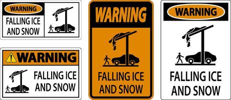 Ice and Snow Warning Sign Caution - Falling Ice And Snow Sign vector