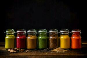 Food photography jar spices. Generate Ai photo