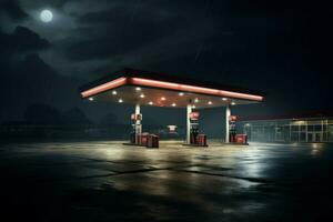 Aromatic Gas station. Generate Ai photo