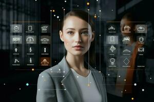 Efficient Face detection analyze. Generate Ai photo