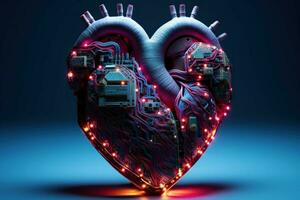 Programmable Heart of chips and circuits. Generate Ai photo