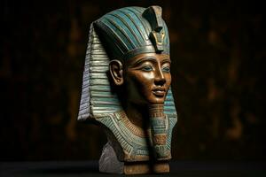 Mysterious Egyptian king head. Generate Ai photo
