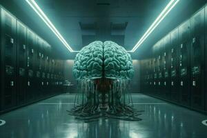 Expansive Brain data center. Generate Ai photo