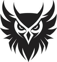 Feathery Owl Logo Symbol Intricate Owl Mascot vector