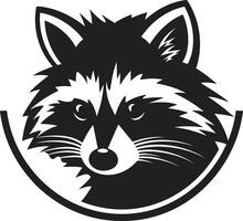 Zesty Black Raccoon Seal Iconic Raccoon Mascot Crest vector