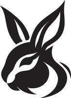 Stylish Black Bunny Crest Sleek Rabbit Silhouette Seal vector