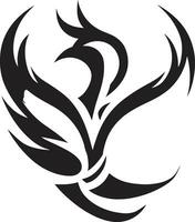 Phoenix Rising from Ashes Noir Firebird Iconography vector