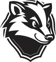 Badger Dynasty Heraldic Mark Striking Black Badger Logo vector