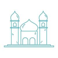 Mezquita de Ramadán para colorear para niños vector