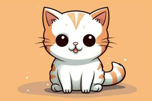 New Cute kawaii cat. Generate Ai photo