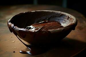 Rich Bowl chocolate paste. Generate Ai photo