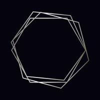 Silver geometric polygonal frame vector