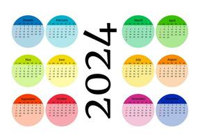 Calendar for 2024 isolated on a white background vector