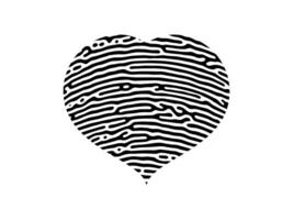 Fingerprint heart silhouette vector