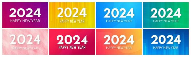 2024 contento nuevo año en vistoso antecedentes vector